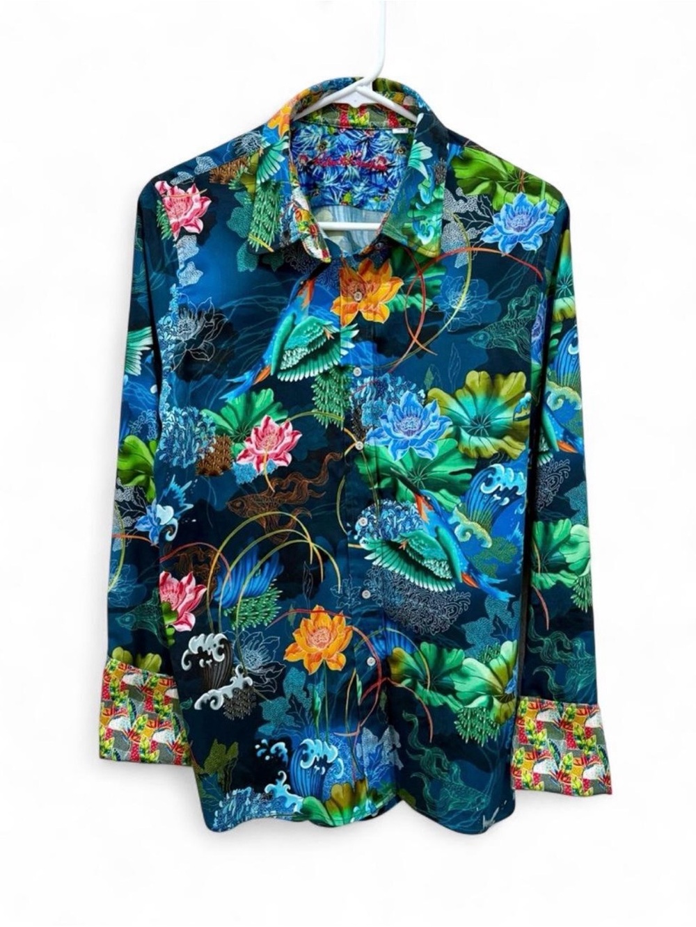 Robert Graham Women's Priscilla Shirt XL Vibrant Tropical Statement Long Sleeve